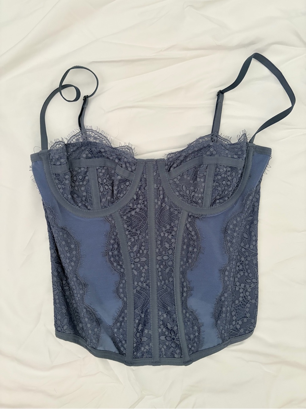Urban Outfitters Navy Lace Bustier Top